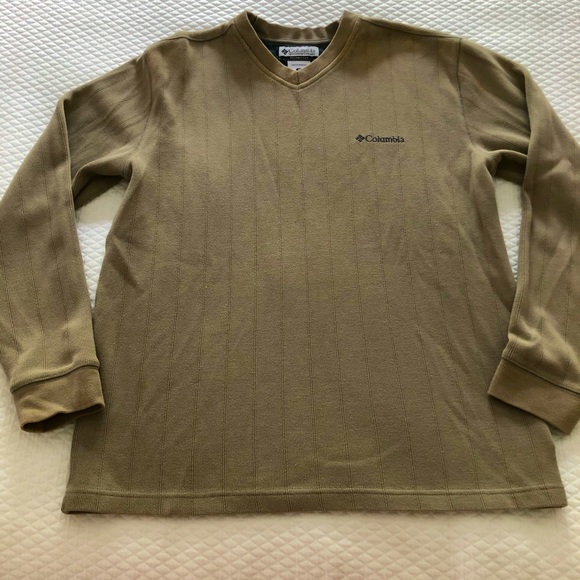 Clearance Columbia V Neck Pullover Sweater Tan Medium - Picture 2 of 9